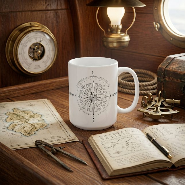 Kompassrose zur Richtungsfindung  Kaffeetasse (Von Creator hochgeladen)