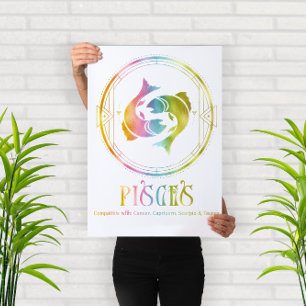 Kompatibilitätsdesign von Zodiac Pisces Poster
