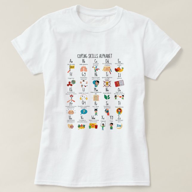Kompetenzabschätzung Alphabet Counselor Mental Hea T-Shirt (Design vorne)