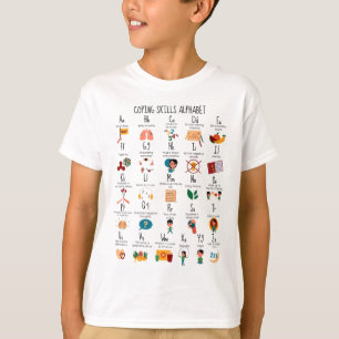 Kompetenzen Alphabet School Counselor Mental Healt T-Shirt