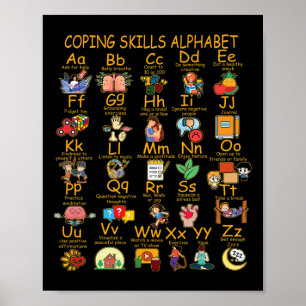 Kompetenzmanagement Alphabet Mental Health Awarene Poster