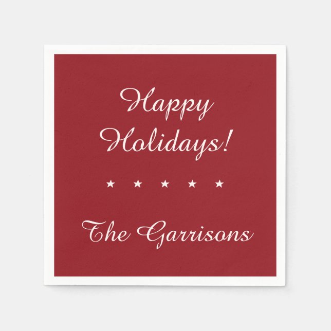 Komplett anpassbare Holidays Papierservietten (Vorderseite)