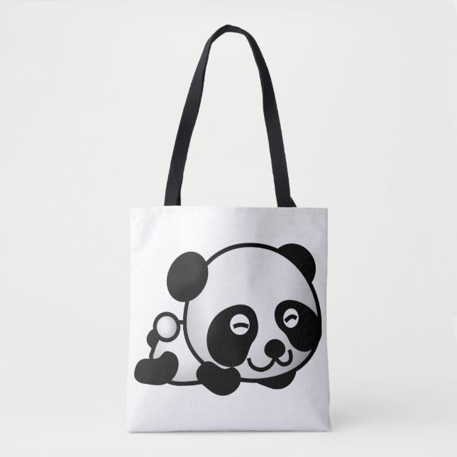 Komplett bedruckte Tragetasche. Panda. (Vorderseite)