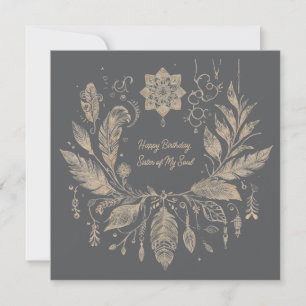 Komplett individualisierbarer Boho Floral Wreath Karte