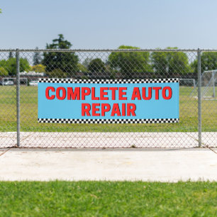 Komplette Autoreparatur Schachbrettflagge Groß Bla Banner