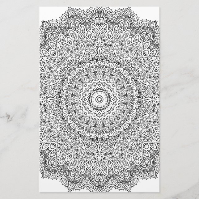 Komplex Mandala Muster Briefpapier (Vorderseite)