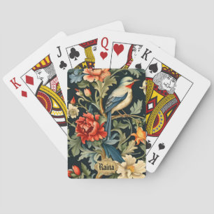 Komplexe Blumen mit Vogel Spielkarten