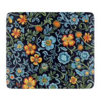 Komplexe Blumenkunst: Blaue und orangefarbene Blum