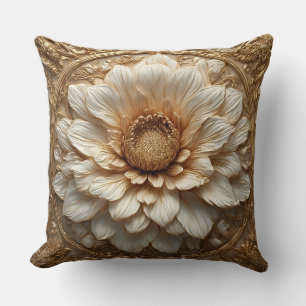 Komplexe goldene verzierte Blumenrelief Kissen