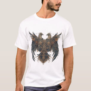 Komplexe Kunstwerke mit zwei Adlern und Ornamenten T-Shirt