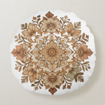 Komplexe Mandala-Blumen-Brauntöne-Kunst