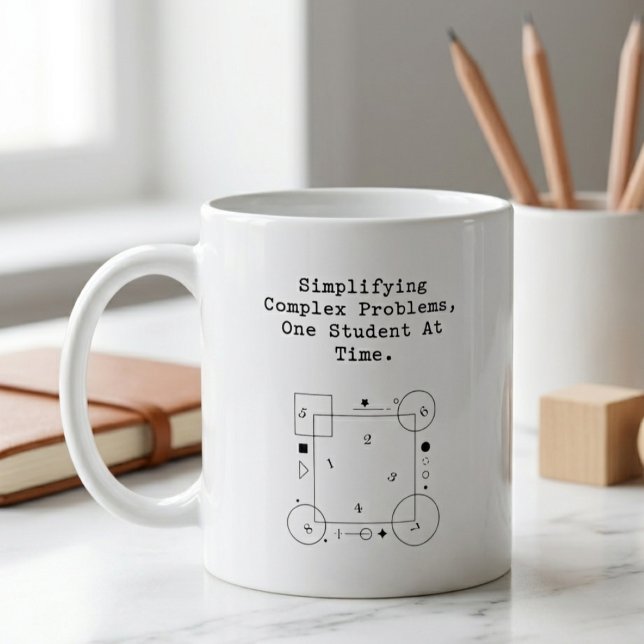 Komplexe Probleme vereinfachen | Mathematik-Studen Kaffeetasse (Von Creator hochgeladen)