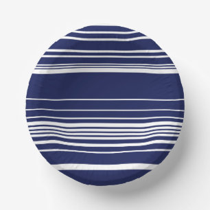 Komplexe Streifen - blau Pappteller