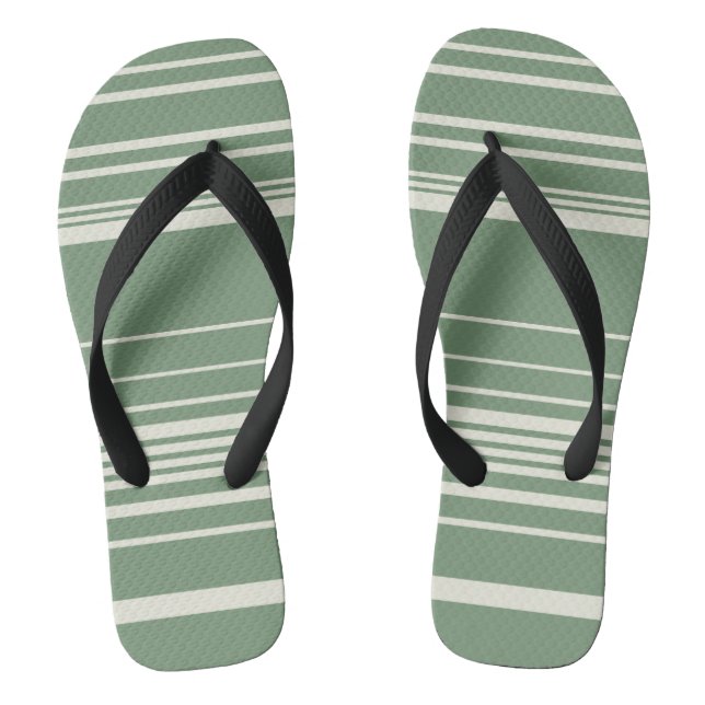Komplexe Streifen in Grün Flip Flops (Fußbett)