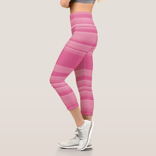 Komplexe Streifen in Rosa Capri Leggings (Links)