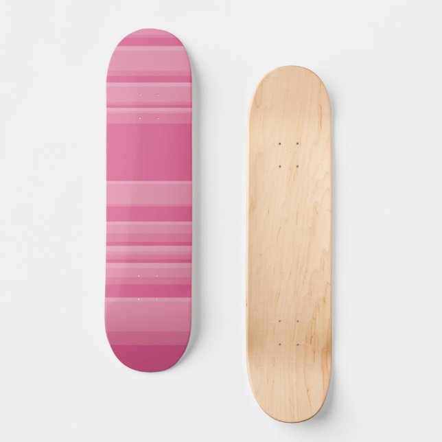 Komplexe Streifen in Rosa Skateboard (Vorderseite)