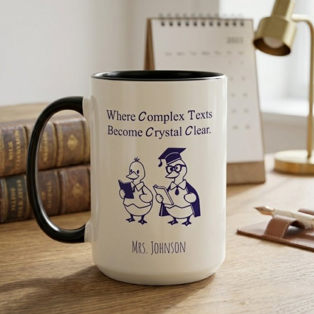 Komplexe Texte Kristallklar Englischlehrer-Design Tasse (Von Creator hochgeladen)