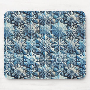 Komplexe, von Frost inspirierte Ornamentmuster Mousepad