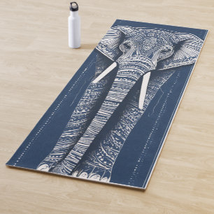 Komplexer Indigo-Mandala-Elefant Spirituelle Yoga- Yogamatte