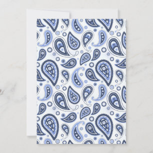 Komplexes blaues florales Paisley-Printdesign Einladung