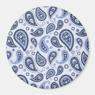 Komplexes blaues florales Paisley-Printdesign Magnet