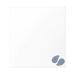 Komplexes blaues florales Paisley-Printdesign Notizblock