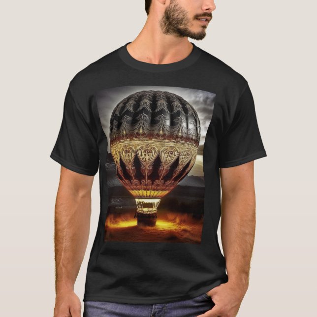 Komplexes Design auf halbtransparentem Heißluftbal T-Shirt (Vorderseite)