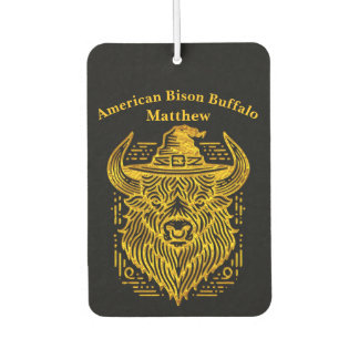 Komplexes Design eines Bison mit einem Hut Autolufterfrischer