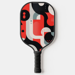 Komplexes Design mit Formen und Punkten Pickleball Schläger
