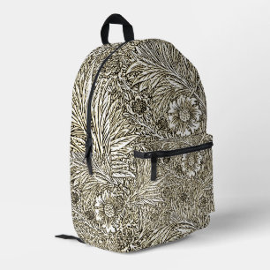 Komplexes florales Design in Braun und Weiß Bedruckter Rucksack