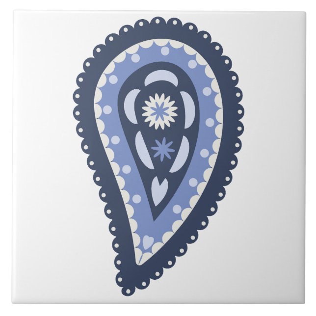 Komplexes florales Paisley-Druckdesign Fliese (Vorderseite)