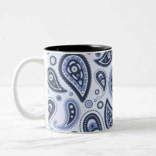 Komplexes florales Paisley-Druckdesign Zweifarbige Tasse