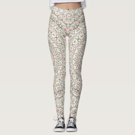 Komplexes geometrisches Mandala in Türkis, Rosa un Leggings