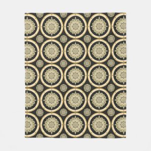 Komplexes goldenes Mandala-Design Fleecedecke