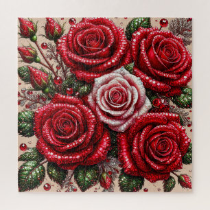 Komplexes juwelenverziertes florales Design Puzzle