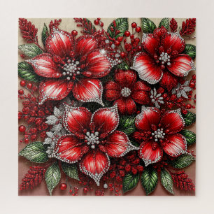 Komplexes juwelenverziertes florales Design Puzzle
