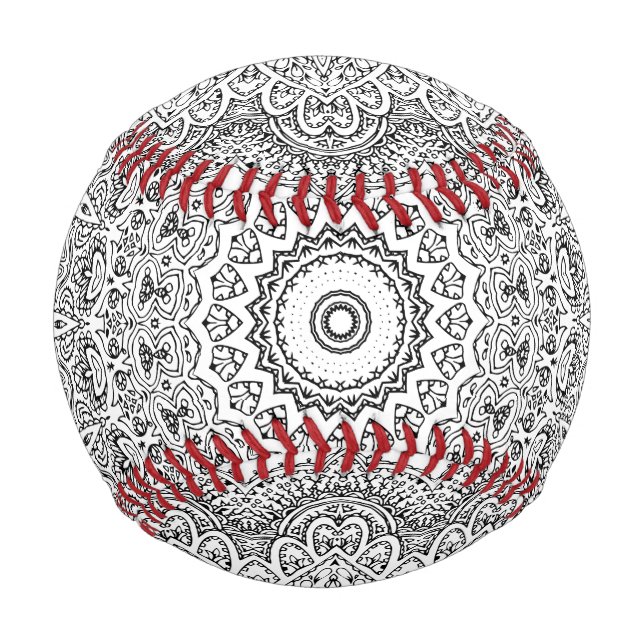 Komplexes Mandala-Muster Baseball (Vorderseite)