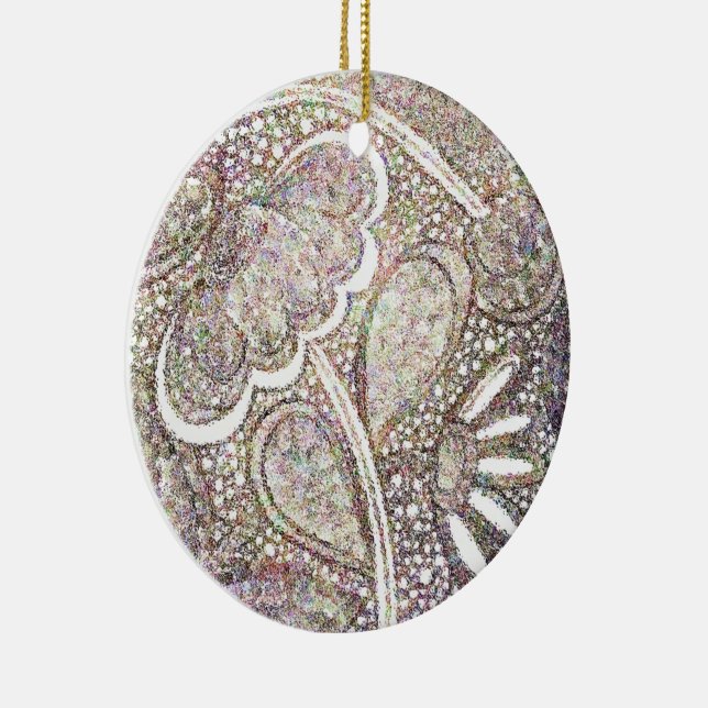 Komplexes Mosaik-Blumendesign Keramik Ornament (Rechts)