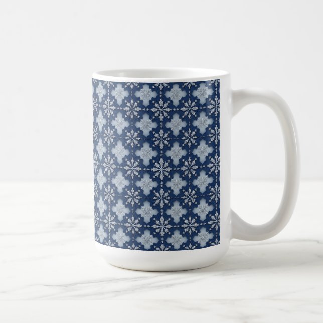 Komplexes Schneeflockenmuster Kaffeetasse (Rechts)