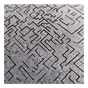 Komplexes Schwarz-Weiß-Labyrinth Fotodruck