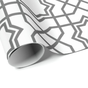 Komplexes schwarzes geometrisches Muster mit stern Geschenkpapier