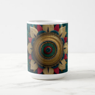 Komplexes texturiertes florales Mandala in Türkis  Kaffeetasse