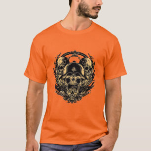 Komplexes Totenkopfdesign T-Shirt