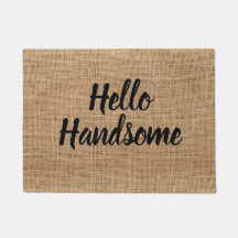 Kompliment Hallo Handsome Door Mat Rustic Style