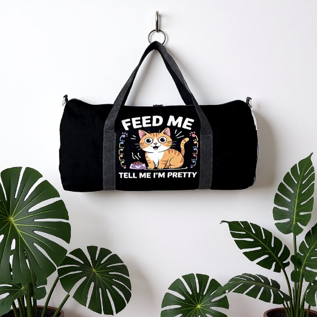 Komplimente hungrige Katze Duffle Bag (Von Creator hochgeladen)