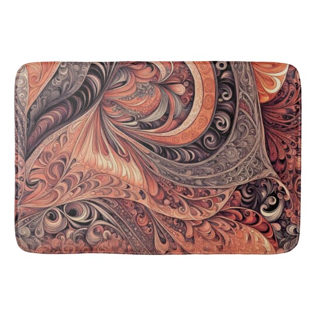 Komplizierte Boho-Abstract-Mandala-Muster-Badematt Badematte (Vorderseite)