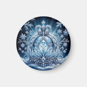 Komplizierte frostbedeckte Krone mit glitzernden E Magnet