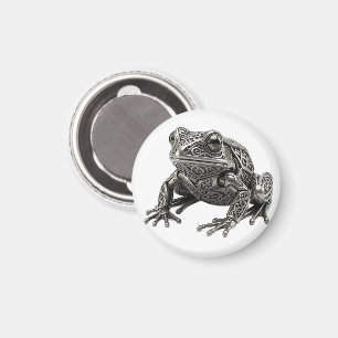 Komplizierte keltische silberne Frosch-Skulptur mi Magnet