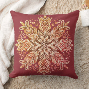 Kompliziertes Snowflake-Design Kissen
