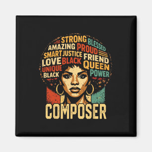Komponist Black History Month Mächtiger Schwarzer Magnet